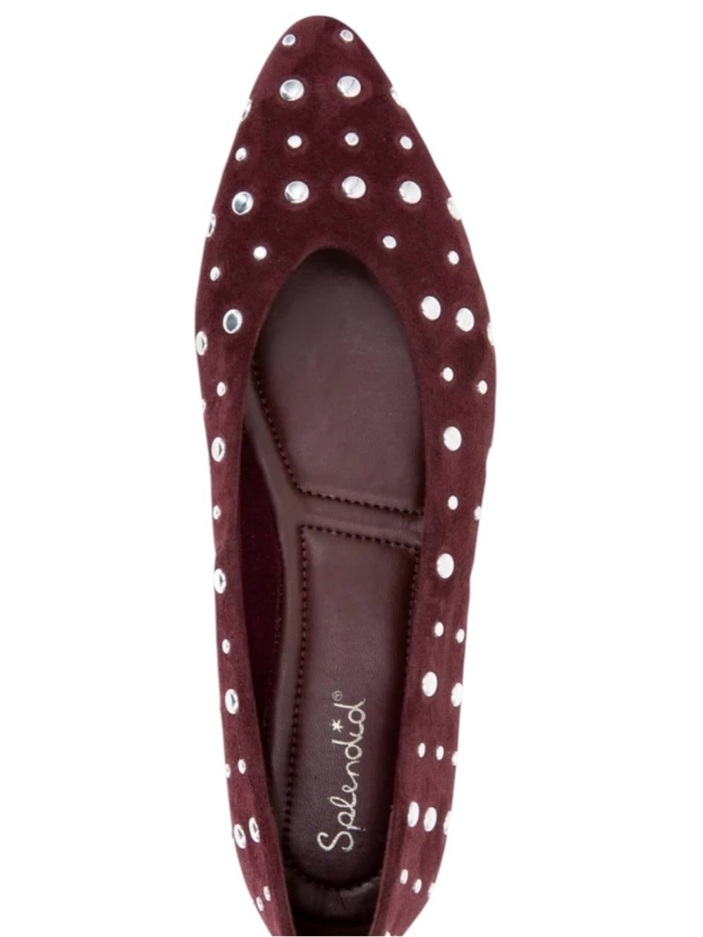 Splendid Latouche Studded Flat in Dark Plum Size 9 - Picture 5 of 11